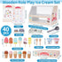 Wooden Ice Cream Counter Playset for Kids - Kitchen Pretend Play Gifts for Ages 3-6