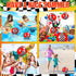 Hollowfly 6 Pack 7.87" Swimming Summer Race Car Beach Ball for Kids Bulk Inflatable Black and White Checkered Flag Pool