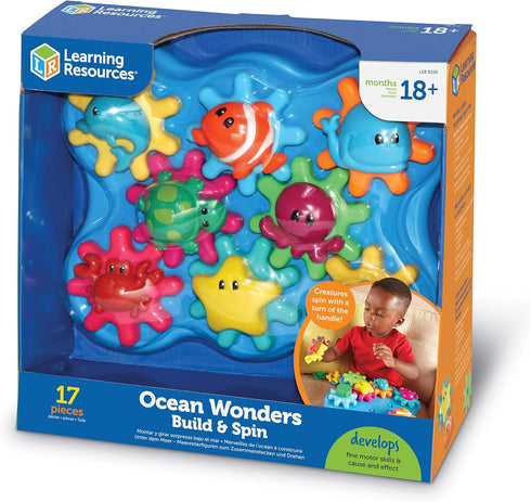 Set, 17 18+ Learning Resources Ocean Wonders Build & Spin, Gears Toy & Building Pieces, Ages months