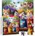 PICKFORU 1000 Cat Puzzles for Adults Pieces, Colorful Animals Jigsaw Puzzles Kitten Butterfly, Difficult Flower Plant