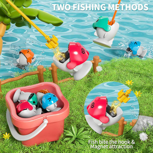 WATUDOU 3-5, 70 3-5, 3 4 5 6 7 8 Magnetic Fishing Game for Kids Toddlers pcs Fishing Toys for Kids Toddlers Table Toys