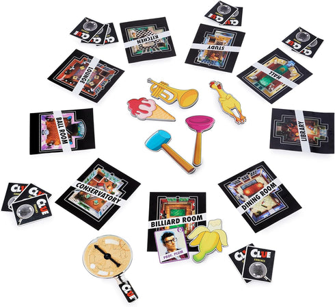 Giant Clue Classic Mystery Party Retro Board Game with Large Rooms, Giant Cards, and Foam Tools for Kids and Families
