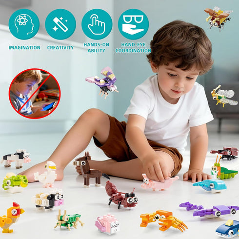 WuNian 30 Packs 919 Sets 6+ Party Favors for Kids - PCS Animal Building Blocks Toy Mini Party Favors, Goodie Bags