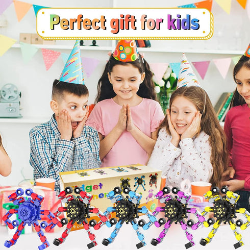 Irvotbes (36PC) Transformable Fidget Spinners,Funny Stress Relief Sensory Fidget Toys,Deformable Chain DIY Robot