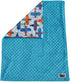 Unisex Baby Reversible Stroller Blanket (Airplane/Turquoise) Minky Dot (Choose Color)