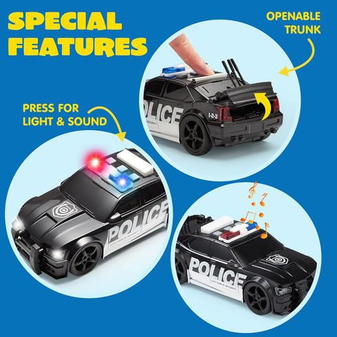 3 4 5 6 7 Set, Playset, 3-9 JOYIN Toddler Truck Toys for Year Old Boys - Police Car Toy Emergency Vehicle Friction