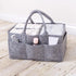 Sammy & Lou Light Gray Felt Storage Caddy, Divided Design for Diapers and Wipes, 11.5"D x 6"W x 8"H