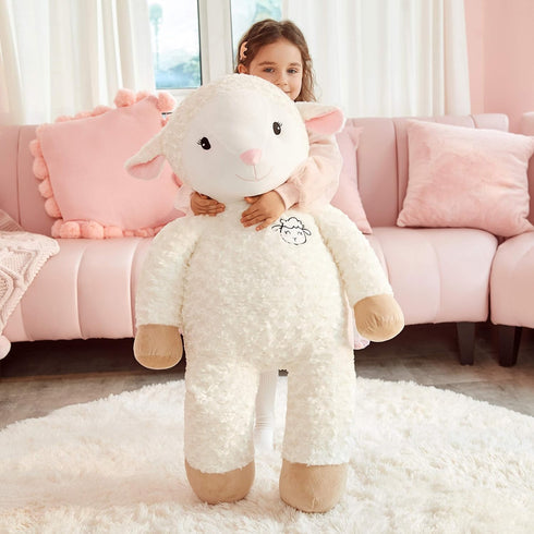 IKASA 30" Giant Sheep Stuffed Animal - Jumbo Soft Kawaii Plush Toy for Kids & Girlfriend