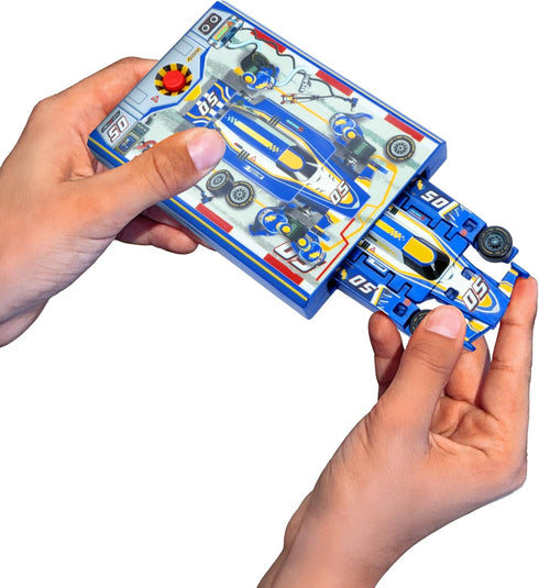 2 FLAT FAST Original Speed Card Racer Flat Car Racer and Pocket Size Racecar Launcher with Real Rubber Tires