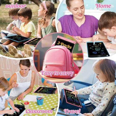 Frelswon 20 Pack 8.5 inch, 3-8, (20 Pack) LCD Writing Tablet for Kids - Erasable and Reusable Toddler Doodle Board