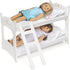 Badger Basket Toy Doll Bunk Bed with White Bedding & Ladder for 20 Inch Dolls - White Rose