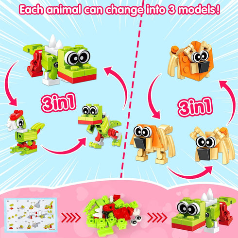 30PCS 4-8 8-12 Mini Animal Building Blocks Party Favors for Kids Birthday Goodie Bag Stuffers Classroom Treasure Box