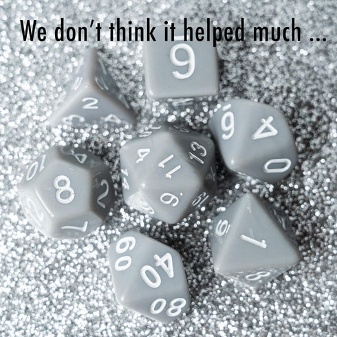 These Dice are Dull, Sir GameAlot Set of 7 Boring Polyhedral Dice for Dungeons and Dragons and RPG