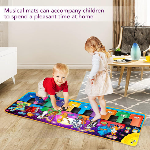 Kids Musical Piano Mats with 25 Sounds, Early Education Toys for 1-6 Year Girls Boys, Musical Playmat Carpet