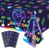 4Pcs Video Game Party Tablecloth - Neon Game On Rectangular Table Covers for Kids Birthday Party Decorations