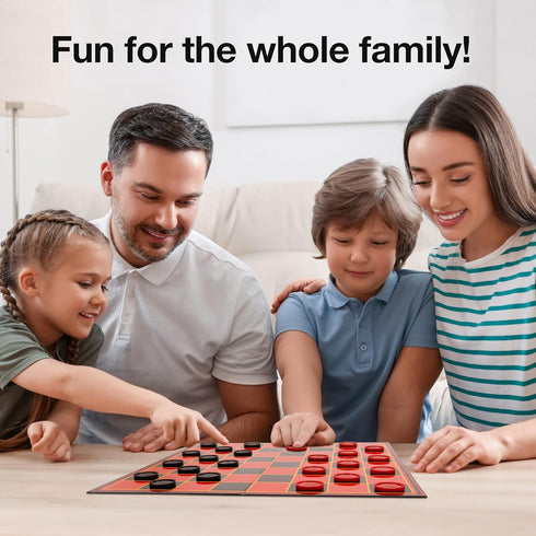 24 (12 12- 15x15 Inches Kangaroo - Multiplayers Strategy Checker Board Game for Kids & Adults - Portable Educational