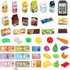 65 Playset deAO Kids Shopping Cart Trolley for Groceries Toddlers Food Fruit Vegetables Pretend Play Food Role Play