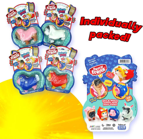 JA-RU Dress-Up Pets with Animal Costume Squishy Fidget Toys (1 Animal Pack), Stretchy Stress Relief Toys for Kids