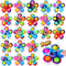 SCIONE 24 Pcs Tie Dye Fidget Spinners, Sensory Toys for Kids, Flower