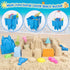 1-3 4 5 6 7 8 9 10 12, Summer FUSPWEAO Beach Toys Sand Toys for Kids, Sand Castle Toys with Castle Bucket, Sand Molds