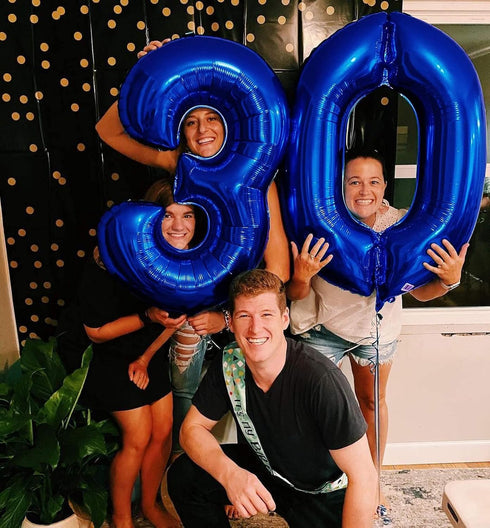 Lovoir 40 Inch Navy Blue Number 1 Balloon, Jumbo Digit Mylar Foil Helium Balloons for Birthday Party Decorations