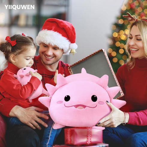 Cute Axolotl Plush Stuffed Animal with 4 Baby Soft Pillows - Valentine's Day, Birthday Gift for Kids