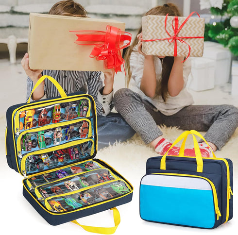 1:64 34 CURMIO Carrying Case Compatible with Monster Jam Trucks, Portable Scale Monster Truck Bag Holding Toy Cars