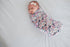 Copper Pearl Large Floral Morgan Knit Baby Swaddle Blanket
