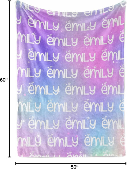 Cozy 50x60) Personalized Name Blanket - Customized Blankets for Boys & Girls, Ships Next Day, Soft & Personalized Throw