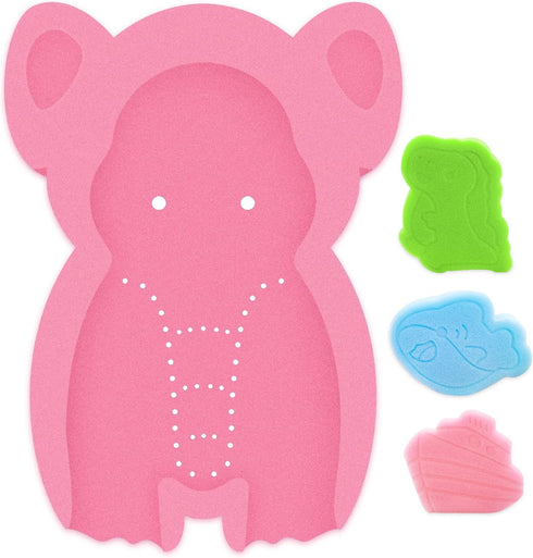 FIABC Soft Infant Bath Sponge Elephant Baby Bath Mat Newborn Comfy Foam Skid-Proof