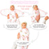 Baby Swaddle Blanket Wrap, Organic Cotton 3-Pack, Newborn Swaddles 0-3 Months, Hearts-Flowers Design