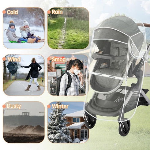 Eiszhjk Stroller Rain Cover Compatible with Graco - Waterproof Stroller Rain Cover, Windproof Travel Weather Shield