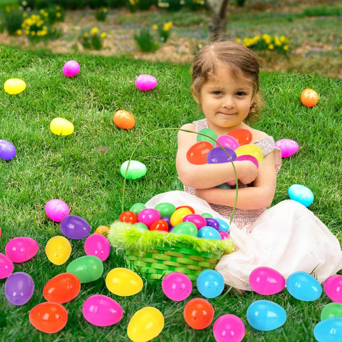 288 -2.36" YEAHBEER Easter Eggs Bright Colors Plastic Easter Eggs Empty for Easter Hunt, Easter Basket Stuffers, Party
