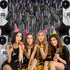 JOYMEMO 30th Birthday Decorations - Black Dirty Thirty Foil Balloon, Cake Toppers, Happy Birthday Banner, Star Confetti