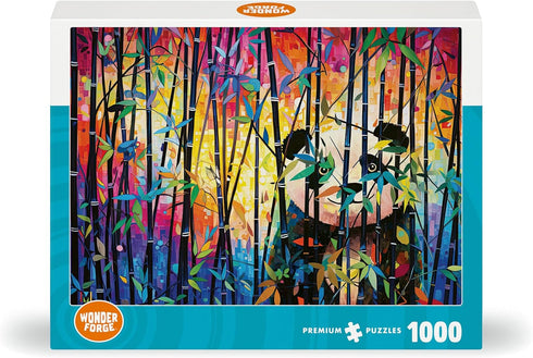 1000 Wonder Forge Peekaboo Panda Piece Jigsaw Puzzle for Adults | Unique, Perfectly-Fitting Pieces | Fun, Vibrant