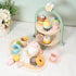 23pcs Set Set Set Playset Wooden Tea for Little Girls, Toddler Tea Wooden Toys Play Kitchen Accessories with Cupcake