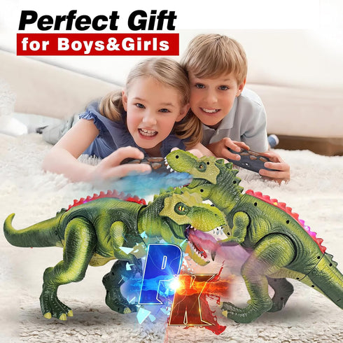 3-5-7, 7 4-7, 3+ Remote Control Dinosaur Toys for Kids Upgraded T Rex Dinosaur Toys with Changing Light, Color Spray