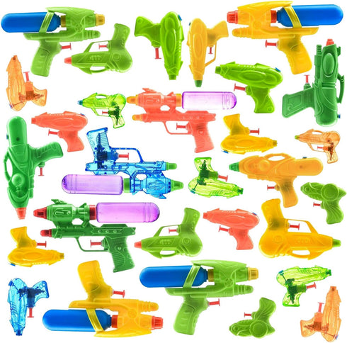 Prextex Water Guns for Kids & Adults, 30pk - Powerful Squirt Guns Bulk, Water Blaster Gun/Pistol Combo Set