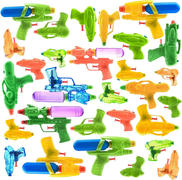 Prextex Water Guns for Kids & Adults, 30pk - Powerful Squirt Guns Bulk, Water Blaster Gun/Pistol Combo Set