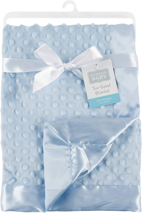 Cozy Powder Blue Plush Mink Baby Blanket - & Soft