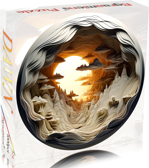 Bgraamiens Puzzle - 1000 Pieces - Dawn - 3D Visual Inside a Cave, Unique Hard Challenge