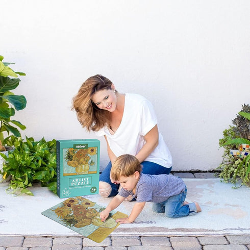 24 Pieces Twelve Sunflowers Puzzle - Toddler Artist Puzzles for Kids Ages 3-5 Easy Intellectual Decompression Game