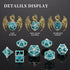 D&D Hollow Metal Blue White Dragons Polyhedral Dice Set for Dungeons and Dragons RPG Tabletop Games