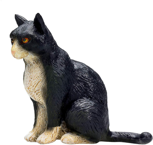 MOJO Cat Sitting Black and White Toy Figure