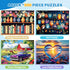 HYXCHQA 4-Pack 500 500 Piece Puzzles for Adults Jigsaw Puzzle Pieces - Flowers Vintage Books, Owl Family, Farm Vintage