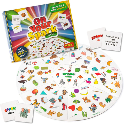 Matching Game Preschool Board Games - 2-in-1 Picture Cards, Educational Games for Kids 3 and Up