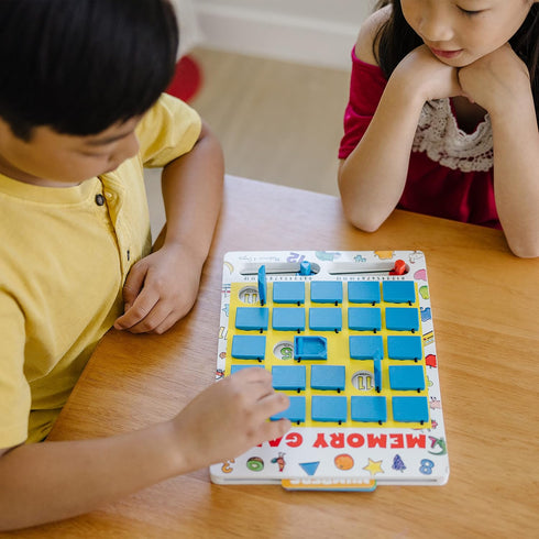 Melissa & Doug Flip to Win Travel Memory Game - Wooden Game Board with 7 Double-Sided Cards