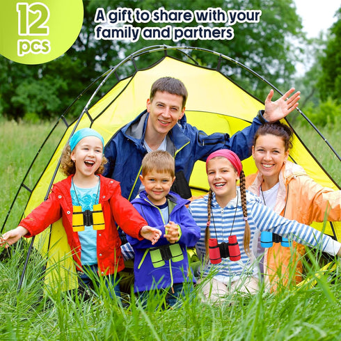 Liliful 12 Sets Kids Binoculars and Compass Play Set - Shockproof High Resolution Binoculars for Outdoor Activities