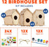12 DIY Bird House Kits for Children, Unfinished Wood Birdhouses to Paint for Kids