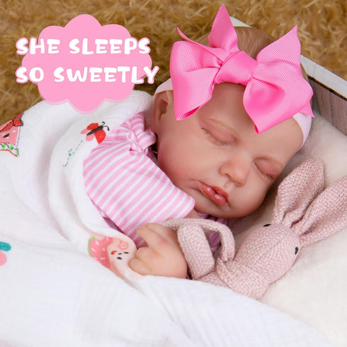 Milidool Lifelike Reborn Baby Dolls Girl, 20-Inch Soft Body Realistic Silicone Newborn Doll with Pink Clothes